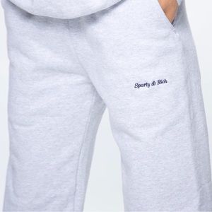 Sporty & Rich classic logo sweatpants heather gray small